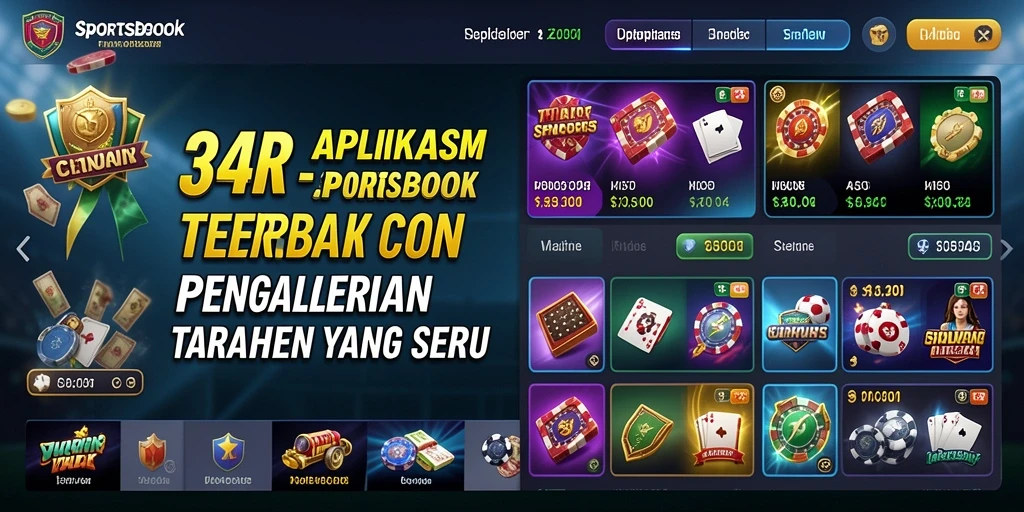 Tampilan antarmuka 34R yang memudahkan taruhan olahraga.