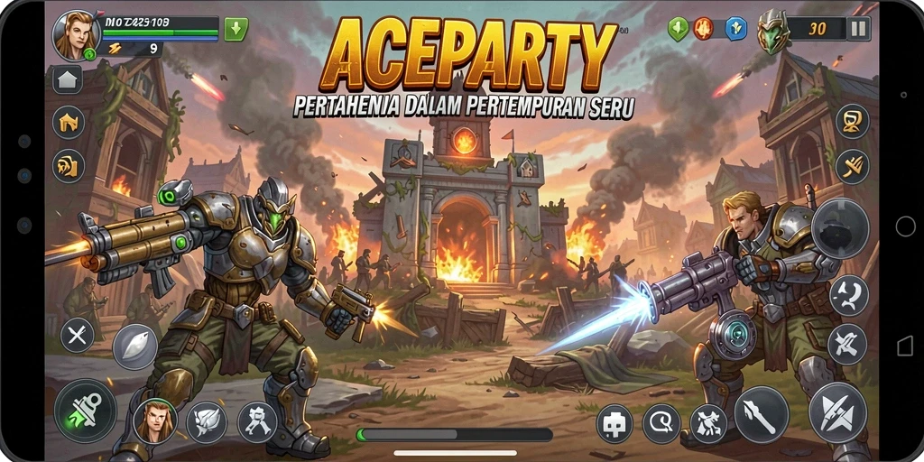 Gameplay seru ACEPARTY dalam genre Tower Defense yang menantang.