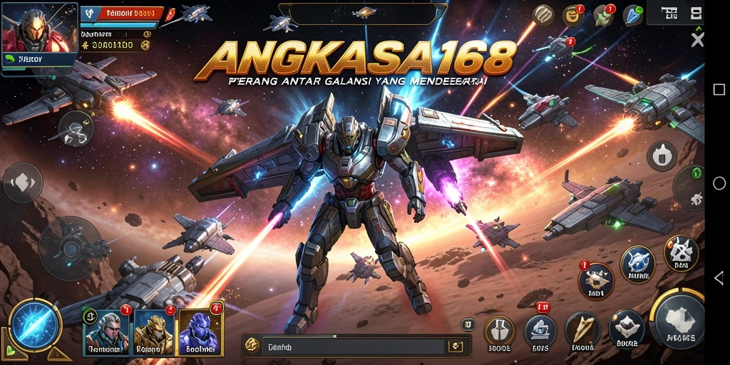 Screenshot gameplay menampilkan aksi pertempuran di ANGKASA168.