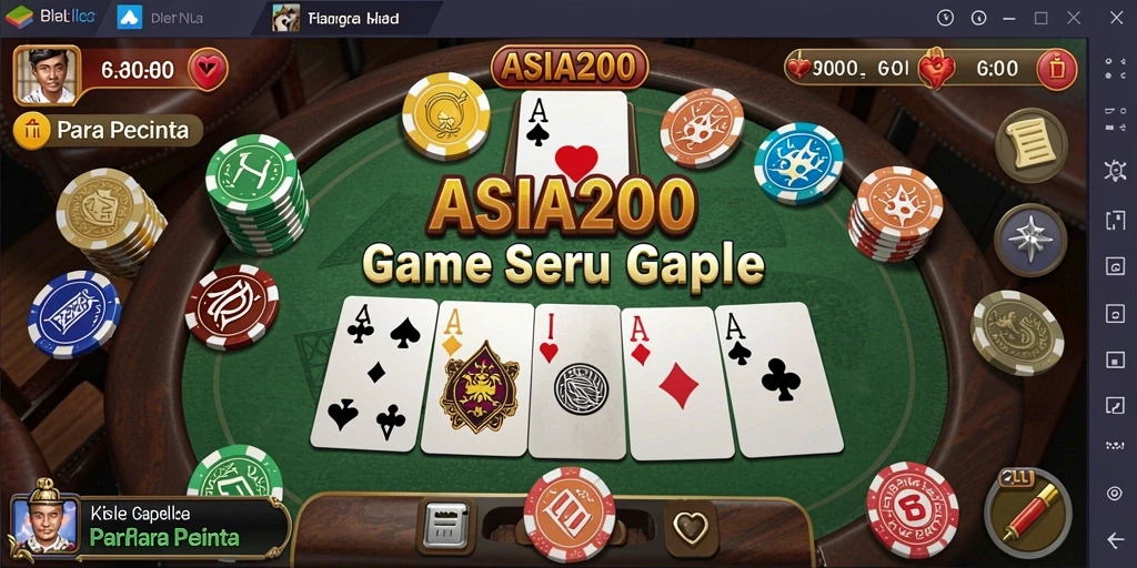 Screenshot gameplay ASIA200 yang menunjukkan keseruan bermain Gaple.