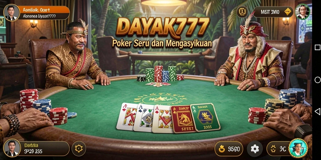 Tampilan gameplay Poker yang seru di DAYAK777.