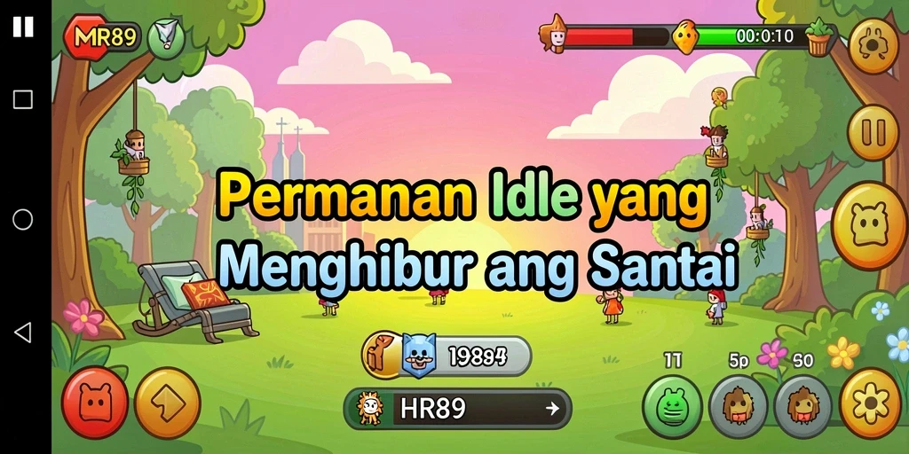 Tampilan menarik dari gameplay Idle HR89 dengan banyak aktivitas.