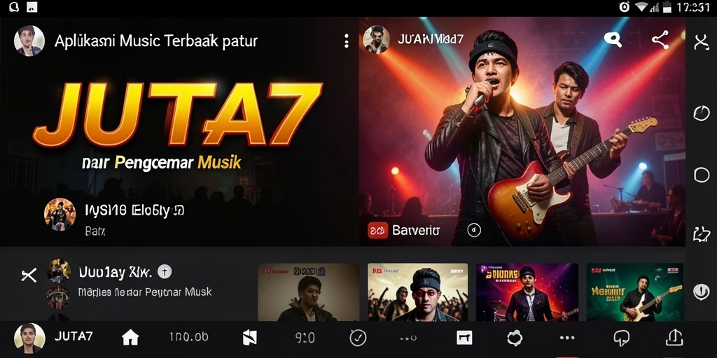 Tampilan menarik gameplay JUTA7 yang berfokus pada musik.