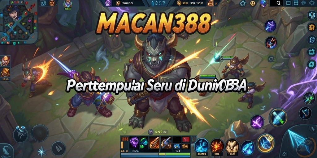 Screenshot gameplay MOBA dari MACAN388 yang menegangkan.