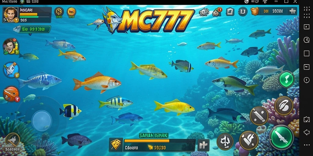 Tangkapan layar gameplay seru dari MC777 Tembak Ikan.