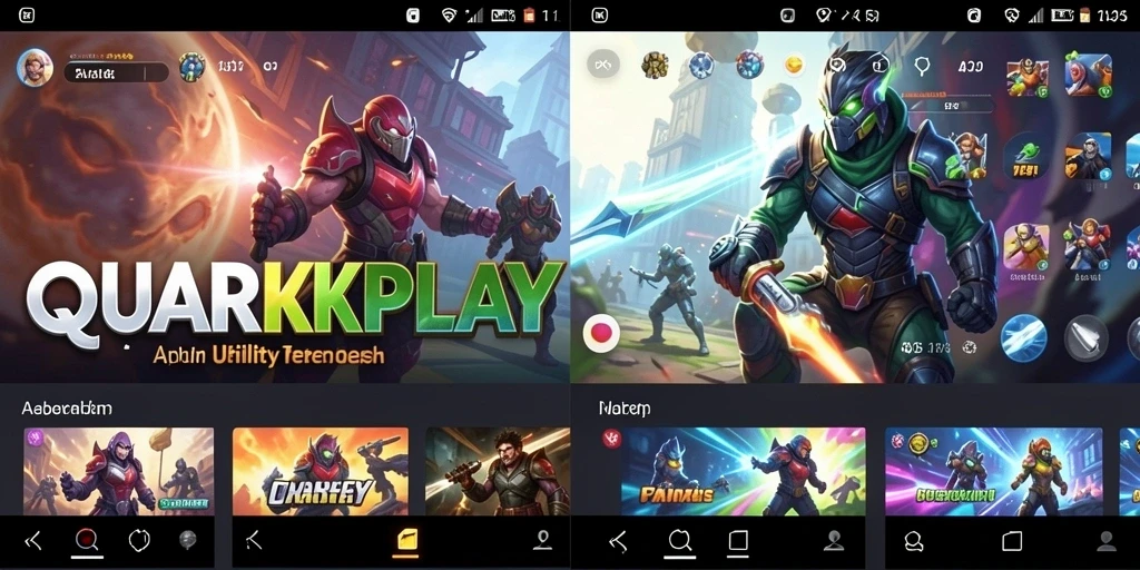 Tampilan antarmuka utama QUARKPLAY yang intuitif dan menarik.