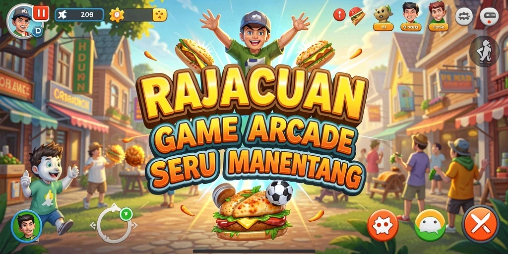 Screenshot utama RAJACUAN menampilkan aksi gameplay Arcade yang seru.