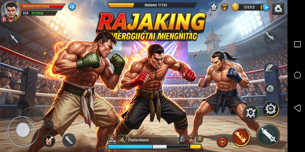 Tampilan gameplay menegangkan di <strong>RAJAKING</strong> saat bertarung melawan lawan.