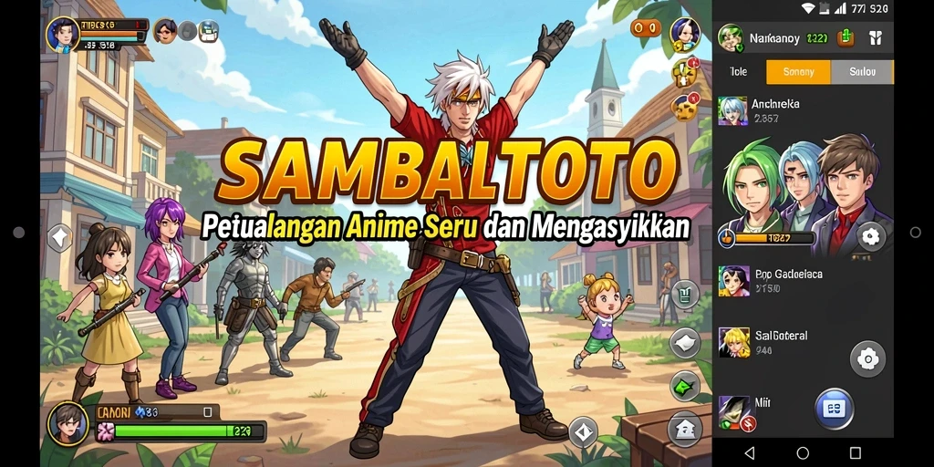Screenshot gameplay menunjukkan aksi seru dalam dunia Anime SAMBALTOTO.