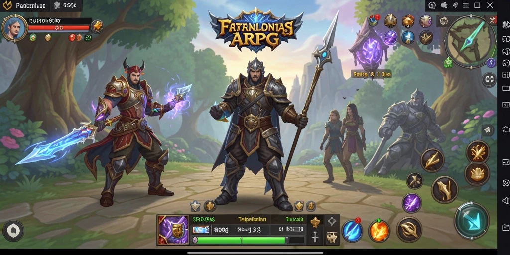 Screenshot menunjukkan aksi pertarungan epik dalam game ARPG SR996.
