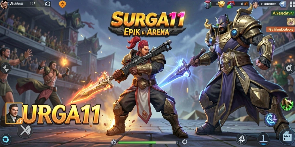 Gameplay INTENS dalam arena pertarungan SURGA11.