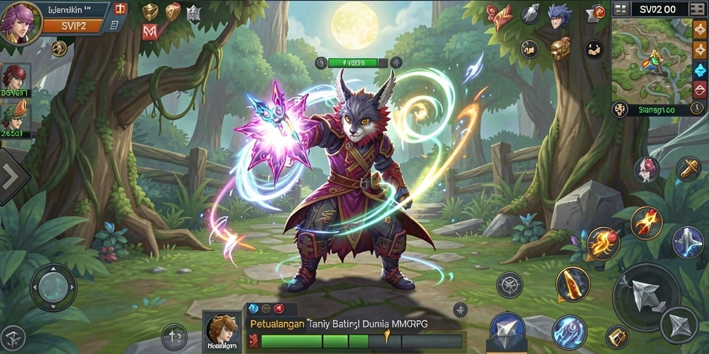 Screenshot SVIP2 menampilkan pertarungan mendebarkan di dunia MMORPG.