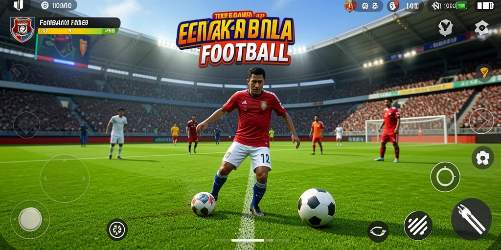 Tampilan gameplay T6 menampilkan momen seru pertandingan sepak bola.