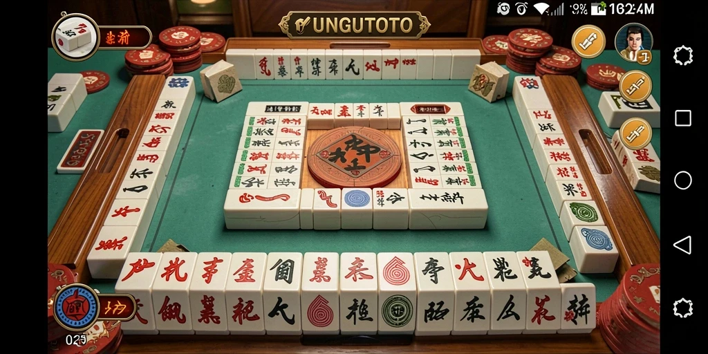 Screenshot gameplay UNGUTOTO menampilkan tantangan Mahjong yang menarik.
