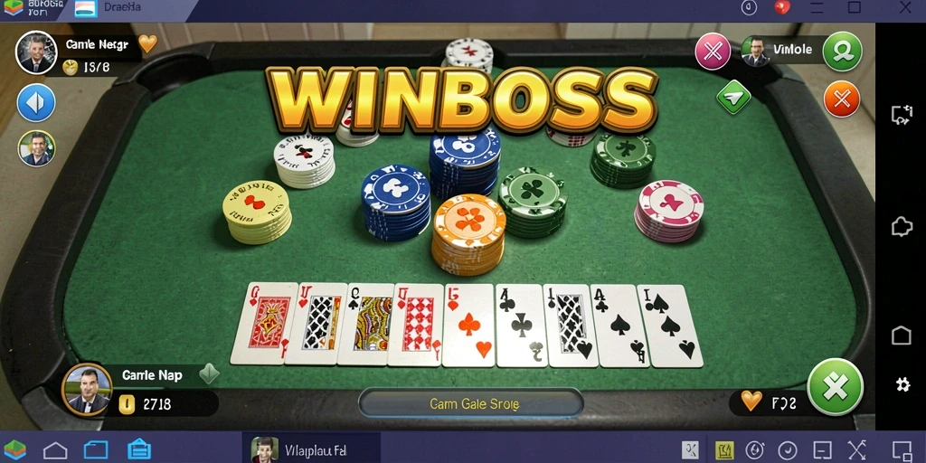Tangkapan layar gameplay WINBOSS yang menampilkan suasana bermain Gaple.